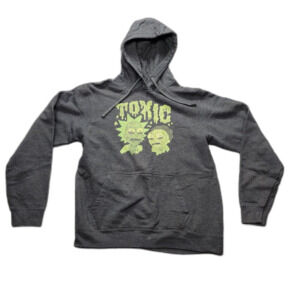Rick and Morty "Toxic" Pullover Gray Hoodie Size Medium